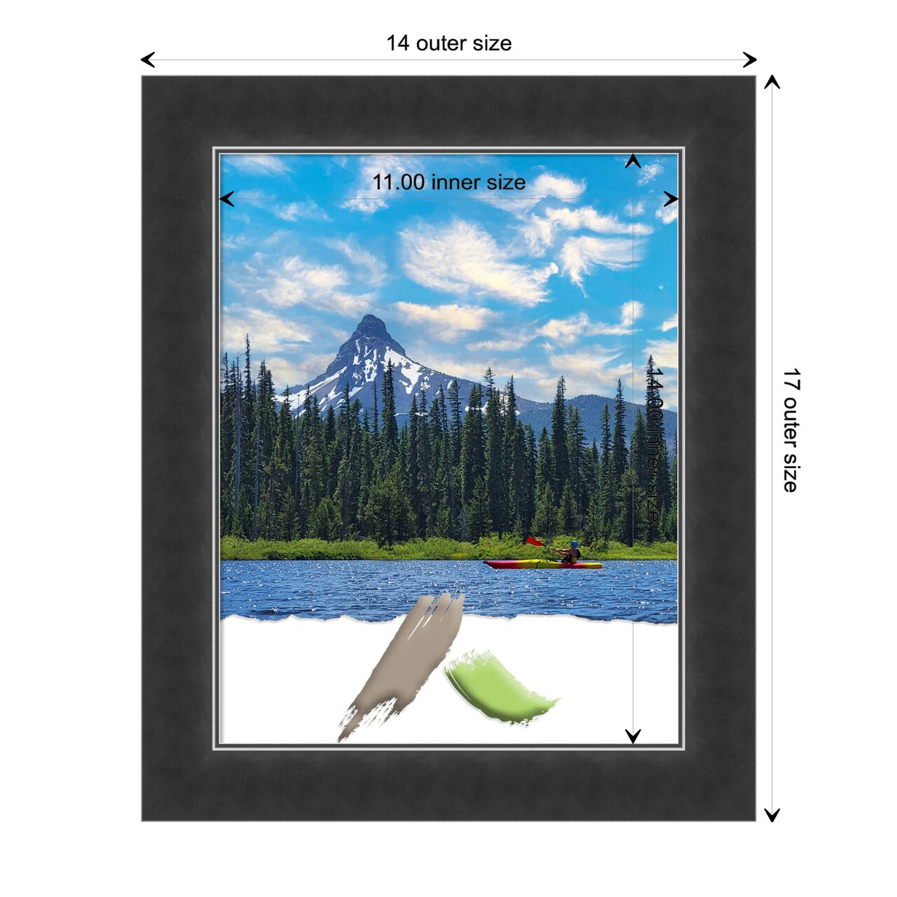 Corvino Black Narrow Wood Picture Frame, Photo Frame, Art Frame